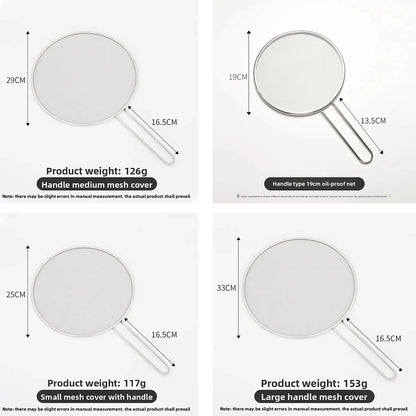 Stainless Steel Splatter Screen Oil-Proofing Lid with Spill-proof Feature Frying Pan Cover Cooking Tool Mesh Pot Lid Cover