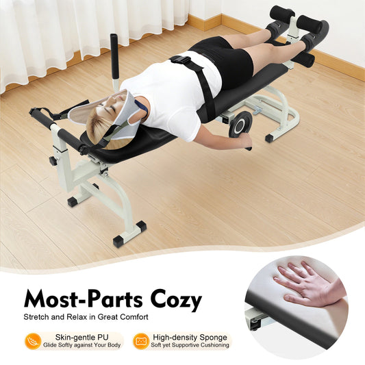 Cervical Lumbar Traction Bed Neck Stretcher Cervical Stretch Device Back Stretch Bench for Peopl 1.5-1.8m Height