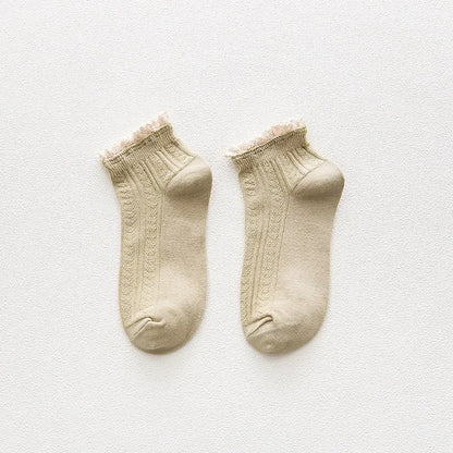 Ruffle Socks Women White Black Frilly Lolita Style Japanese Maiden Cute Kawaii Cotton Harajuku Princess Crew Socks Calcetines