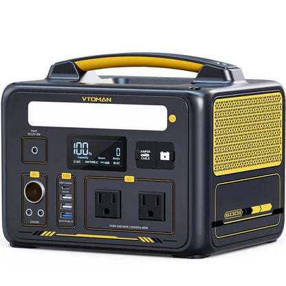 Jump 600X Portable Power Station 600W, 299Wh LiFePO4 Battery | 1200W Surge AC Outlet, PD 60W USB-C, 2-In-1 Solar, Custom