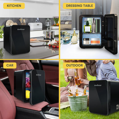 Enventor 4L Mini Refridgerator Portable Car Skincare Fridge Multi-functional Thermoelectric Cooler and Warmer For Summer Camping