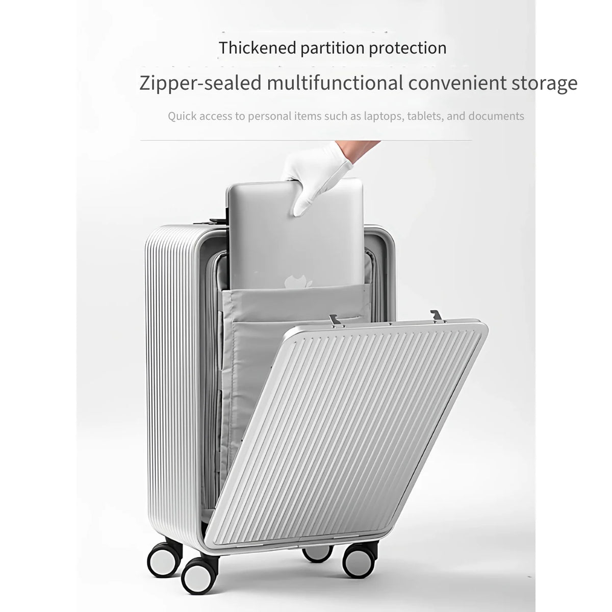 Full Aluminum‑Magnesium Alloy Front Side Opening 10‑90 Split Deep Storage Trolley Luggage Travel Suitcase 20 Inch Carry‑on 24 In