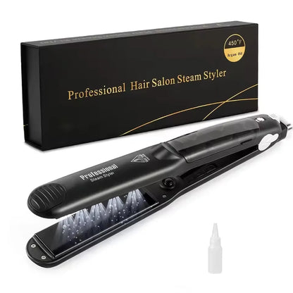 Professional Steam Hair Straightener Ceramic Flat Iron 450℉ Fast Heat  Oil Treatment Hair Care Tools