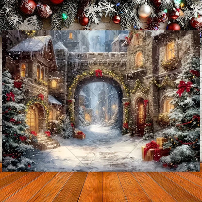 Winter Christmas Candy Vine Arch Theme Banner Background, Children's Birthday Party, Home Decoration Photography Backdrop Cloth