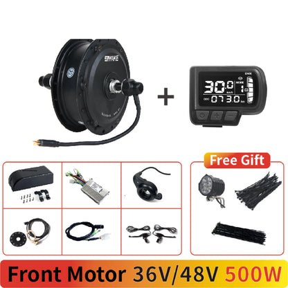 Ebike Motor Kit High Speed Brushless Gear Hub 36V 48V 350W 500W Electric Bike Conversion  Front Cassette Rear display P6 ZEMAKE