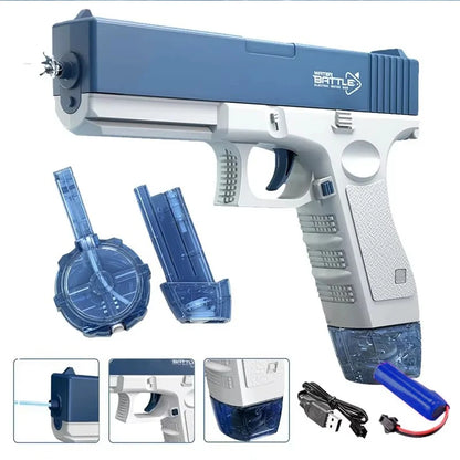 Electric Water Gun Toy Rechargeable Long Range Water Blaster for Beach Pool Backyard Battles Adults Kids Summer Toy Birthday