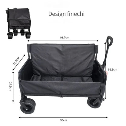 Outdoor Travel Seated Camping Cart Hiking Convenient Relaxing Large Capacity Loadable Trolley Outdoor Transported Multi Tools