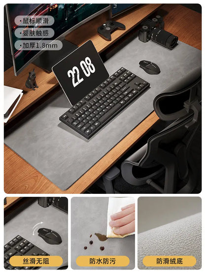 Luxury Crazy Horse PU Mouse Pads Xxl Waterproof  Desk Mat Protective Cover Large Mousepad Computer Laptop Non-slip Desk Pad