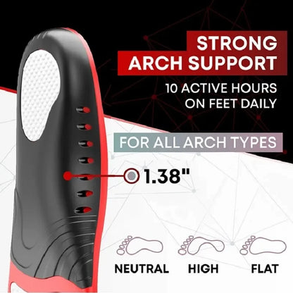 1Pair Premium 220+lbs Heavy Duty Arch Support Insoles Orthopedic Sport Insoles for Feet PU Gel Shock Absorption Sole Pads
