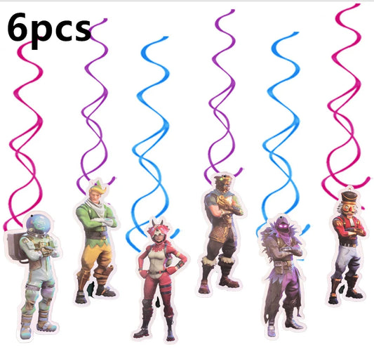 Fortnite Balloons Happy Birthday Banner Shooting Game Party Decoration Alpaca Llama Disposable Tableware Background Cake Topper