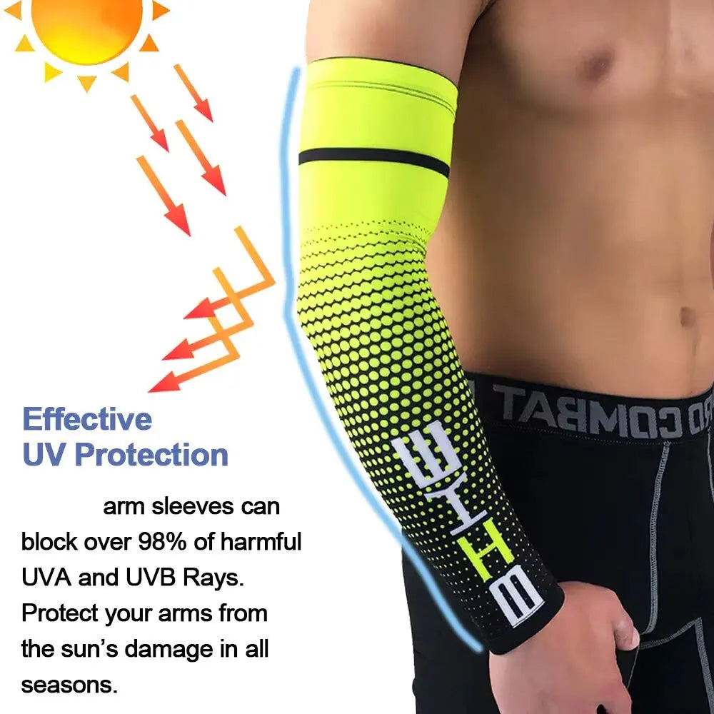 1/3Pairs Unisex Cycling Running Sports Sleeve Arm Cooling Sleeves UV Sun Protection Cuff Cover Protective Elastic Arm Sleeves