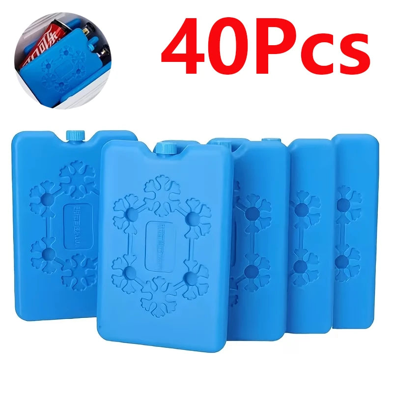 1-40Pcs Reusable Ice Pack Freezer Ice Cooler Bag Long-lasting Cooling Water Fill Box for Fresh Food Storage Refrigeration