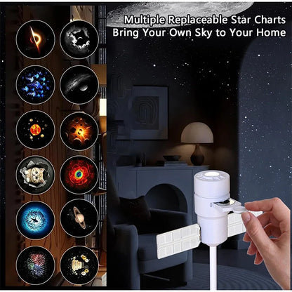 Satellite Shaped HD Star Projector & night light Plug and Play HD Dynamic Galaxy Projectors LED Night Light for Bedroom Ceiling