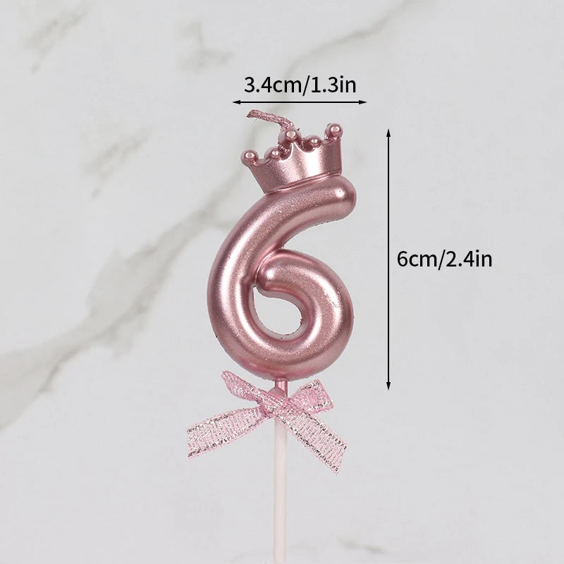 3D Candle Pink Birthday Number Candle Girl Happy Birthday Cake Topper Baking Celebration Memorial Anniversary Party Decor