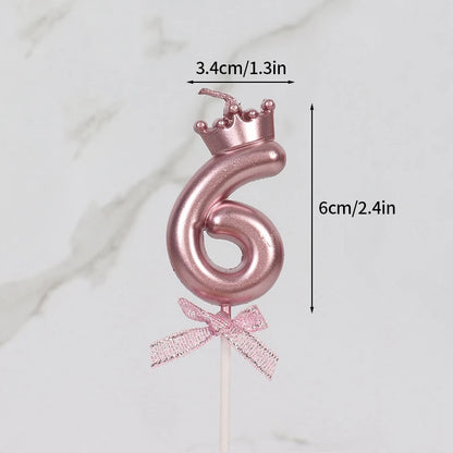 3D Candle Pink Birthday Number Candle Girl Happy Birthday Cake Topper Baking Celebration Memorial Anniversary Party Decor
