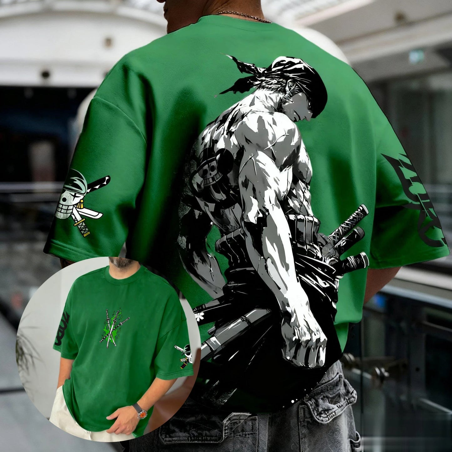 Summer Y2k Anime One Piece Zoro Graphic T-shirt Men Women Oversized Casual Short Sleeve Tees Tops Streetwear Fashion 2025 Unisex