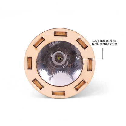 Wooden Puzzle Set DIY Electric Flashlight Handmade Cute Shape Safe Interactive Educational Physical Science Adults Creative Gift