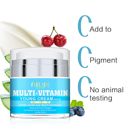 AILKE Multi Vitamin Brightening Skin Care Set, With Vitamin C E B5, Hydrating, Anti Dark Spots, Wrinkles, Even Tone for Women
