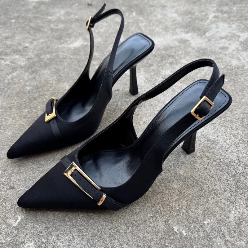 New Summer Fashion Solid Color Casual Women's Sandals Brand Buckle Designer 2026 Everyday Comfortable Office Women's High Heels