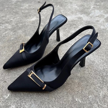 New Summer Fashion Solid Color Casual Women's Sandals Brand Buckle Designer 2026 Everyday Comfortable Office Women's High Heels