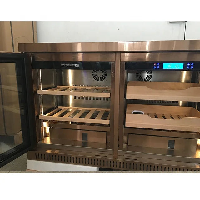 Compressor Small Side By Side Wine Cigar Cooler Refrigerator Humidor Cabinet for Home Office Bar Club Private Collection