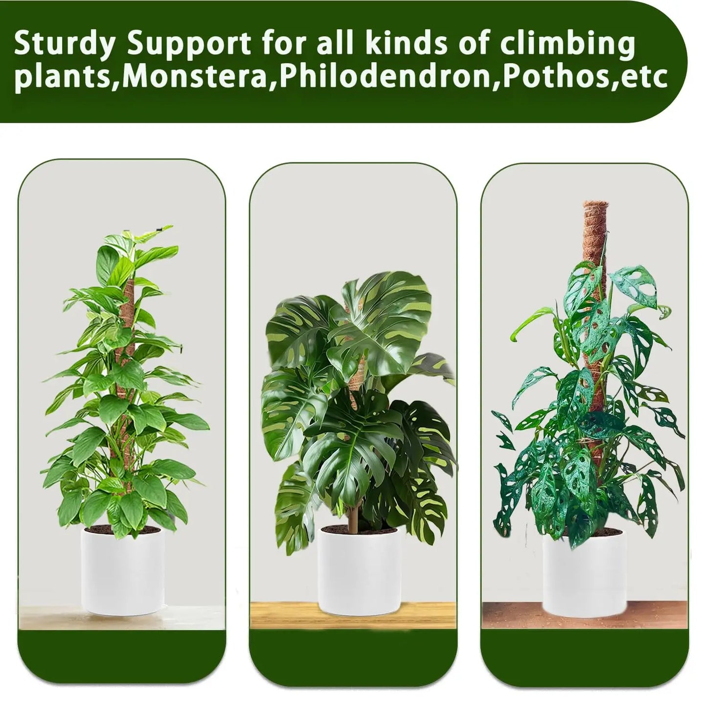 4 /8 Pack Stackable Moss Pole for Plants Monstera Tall Rod for Indoor Outdoor Climbing Plant Support Stakes for Potted Plants
