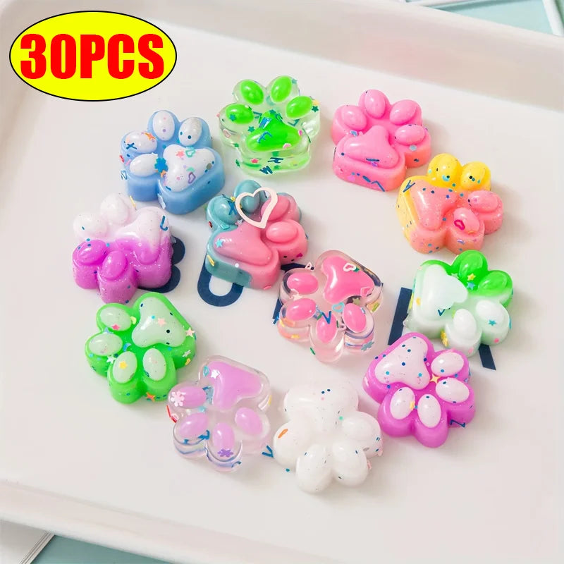 10/2030/40/50pcs Mini Cute Cat Claw Plush Pinch Fun, Colorful, Halloween/Christmas Party Pack Fillers Mini Cartoon Cat Claw