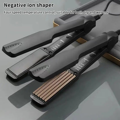 Professional Hair Straightener Curler Crimper Ceramic Corrugated Curling Iron Hair Styler Electric Corrugation Wave Styling
