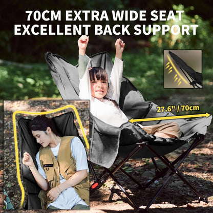 Naturehike Sea Star Recliner Outdoor Folding High Back Moon Chair 2-Position Adjustable Portable Camping Chair for Relaxing Foldable Leisure Travel Furniture Picnic