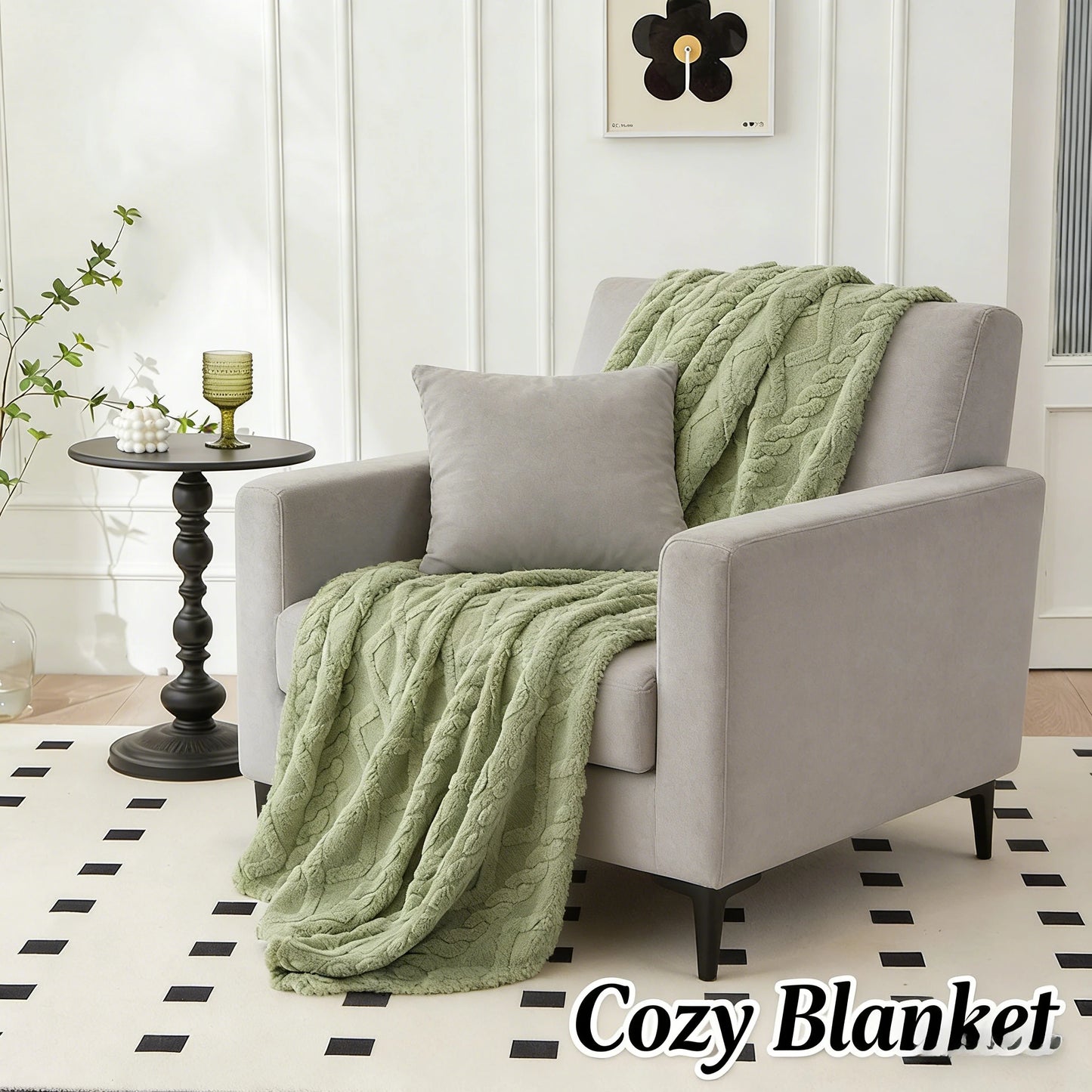 New Jacquard Rhombus Taffy Velvet Blanket Single Layer Double Sided Milk Velvet Soft Warm Throw Blanket for Sofa Bed Office Air