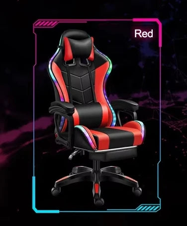 Computer PC Game Chair Gaming Pu Leather Silla Gamer Massage Racing Gaming Chair with Lights and Speakers
