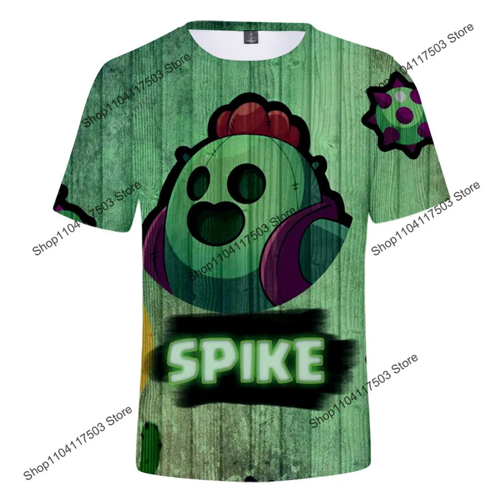 Kids' Game Character Graphic T-Shirt | Short Sleeves & Crew Neck | Casual Wear & Streetwear