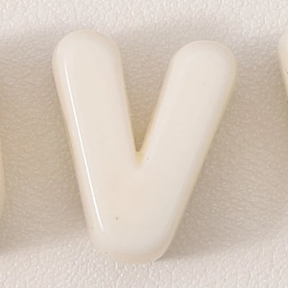 20pcs Beige Acrylic Large Hole Letter Loose Beads DIY Necklace