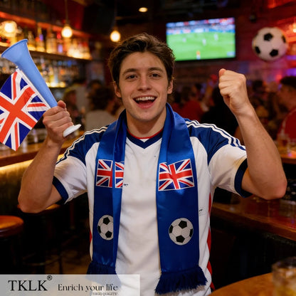 1set/5pcs Multi-ltem Party Favor Packs for Cheering Soccer - Whistle, Country Scarf, Thunder Sticks, Horn Flag, Flag to Support