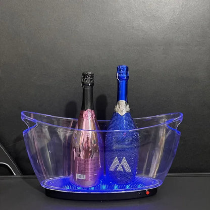 Rechargeable LED Ice Bucket  Crown Shaped Wine Beer and Champagne Cooler with Glowing Light for Bar Party and Nightclub Use