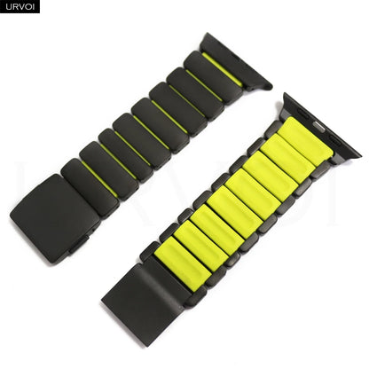 URVOI Stratos Band for Apple Watch Ultra 3 2 Series 11 10 9 8 SE3 Titanium Silicone Strap Magnet Clasp Bracelet DLC Coating 49mm