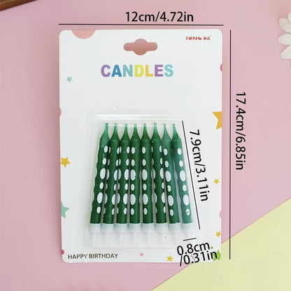New Green Dinosaur Candle Point Pencil Candles Combination Set 0-9 Number Birthday Candles Party Anniversary Cake Decoration