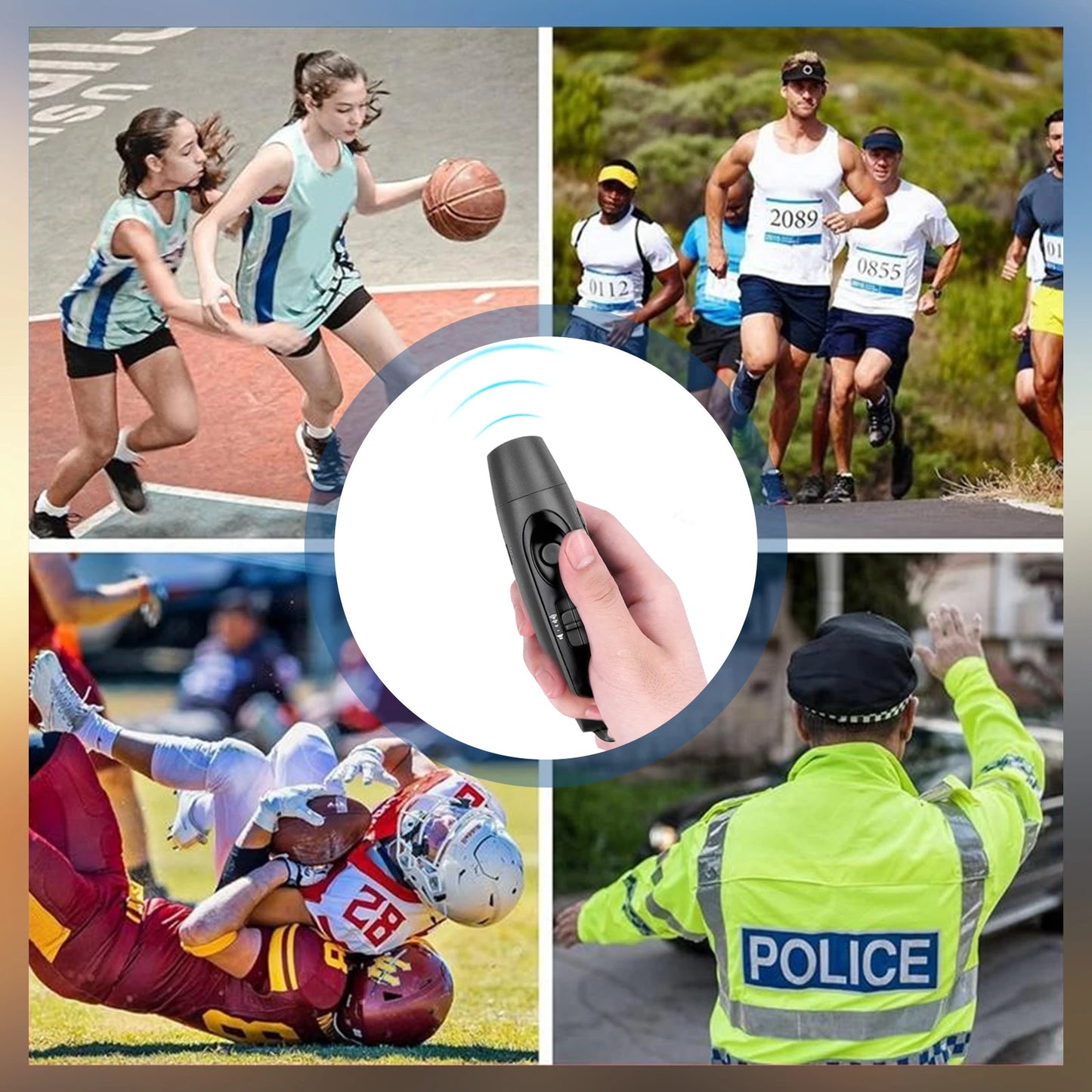 Electronic Whistle USB Rechargeable Loud Air Horn 120-150dB with LED Safety Light with Lanyard for Hiking Camping Scare Bears