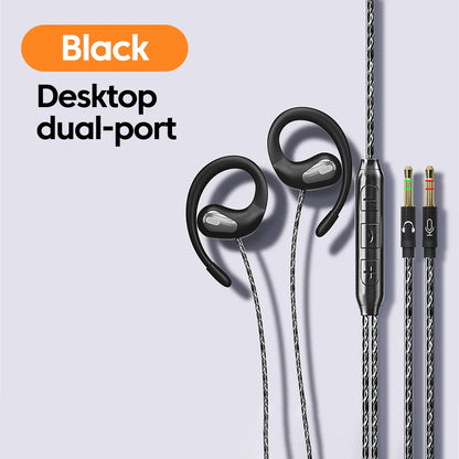 3.5mm/Type-C Wired Headphones Hook-on Ear HD Noise Cancelling Call Earphones With Dual Mic Headset For Cellphone Computer Earbud