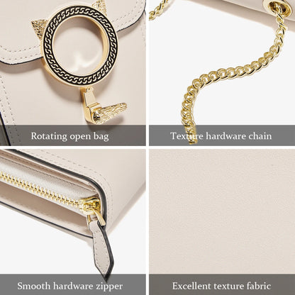 FOXER Fashion Split Leather Cellphone Bag Women's Shoulder Bag Light Luxury Female Crossbody Bag Mini Phone Travel Bag for Girl