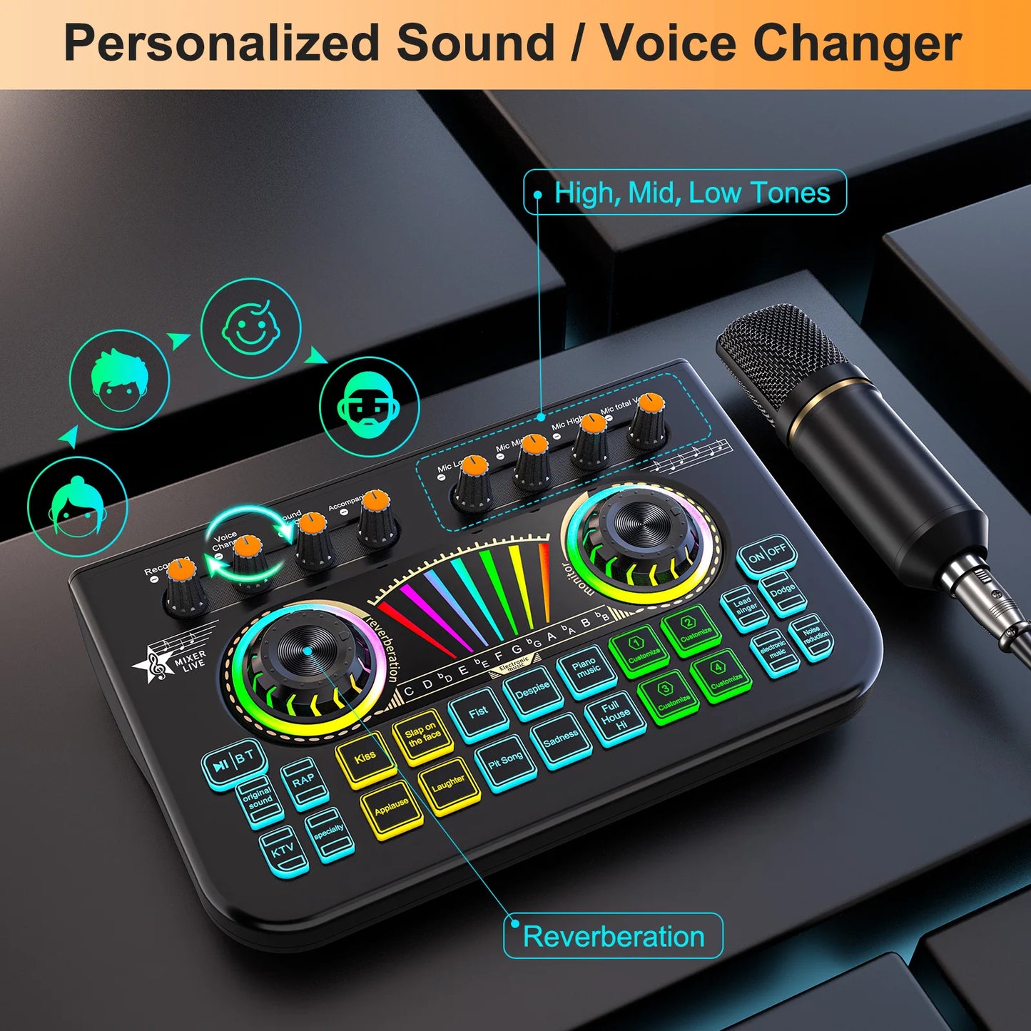 Tenlamp X3 BM800 Podcast Microphone Bundle Kit with 3.5mm Condenser Mic, Live Sound Card Audio Mixer, Professional Music Studio Full Setup for PC Phone Gaming Streaming Singing Karaoke YouTube Vlog