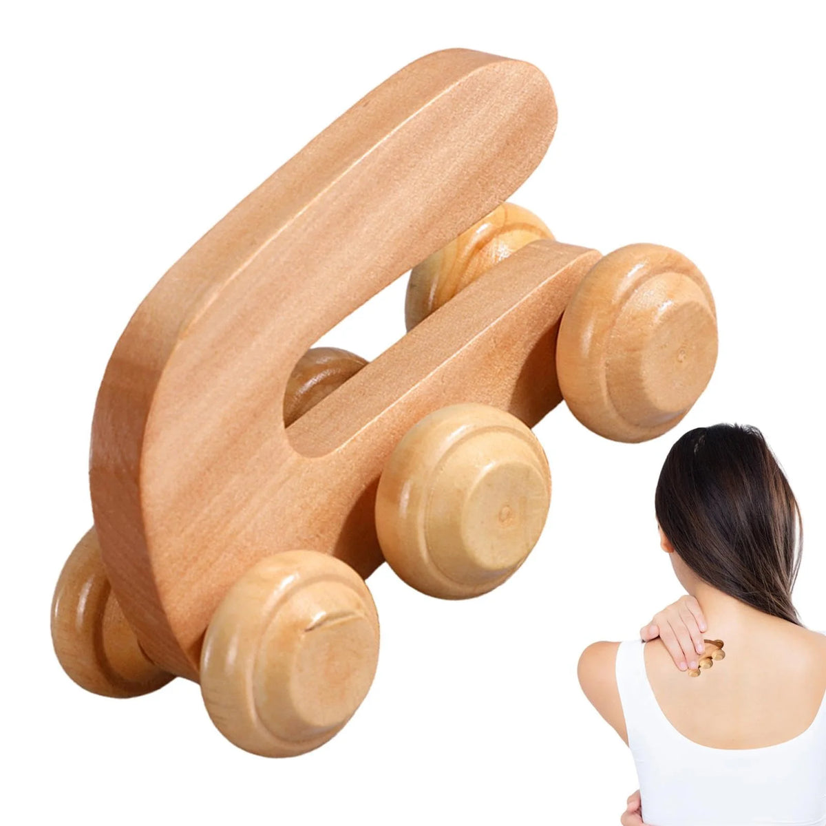 1 Pcs Wooden Massage Roller Tool, Manual Wooden Massager, Wood Back Massage Roller for Neck Leg Back Deep Tissue Muscle Massager