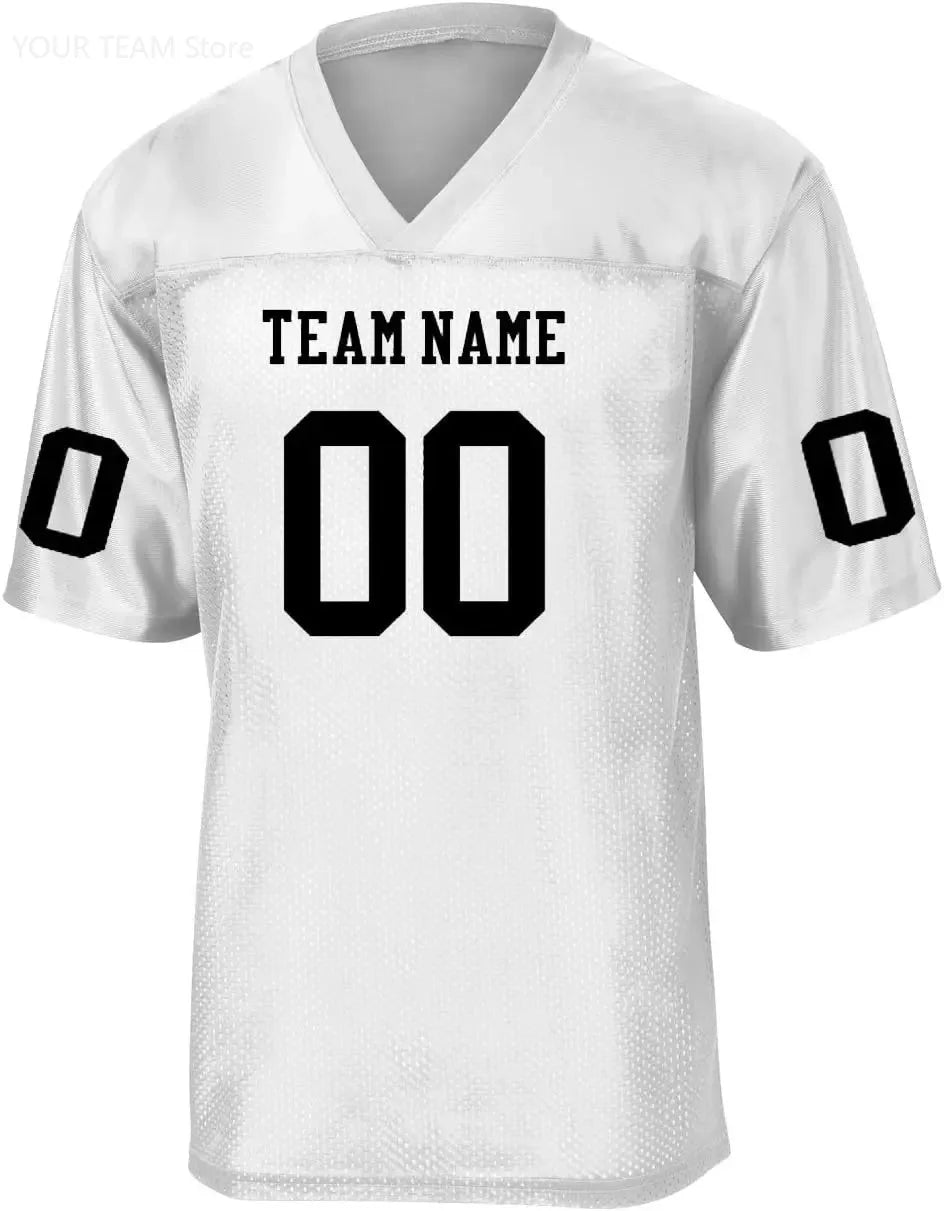 Custom American Football Jersey Green Large V-Neck Unisex Adult Sports Jersey Personalized Team Uniform - Breathable Polyester