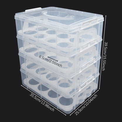 4-Tiers Cupcake Carrier 48 Holes Cakes Holder Bread Storage Display Box for Wedding Birthday Party
