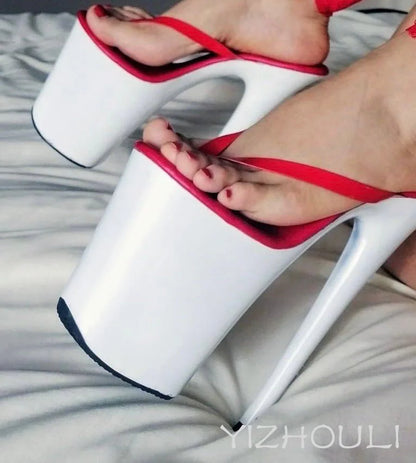 Stylish 15cm princess slippers for the summer, sexy nightclub heels, and 6-inch stiletto slippers with lacquered heels