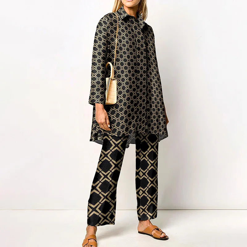 Long Sleeve Turn Down Collar Casual Outfits Ladies Button Tops Wide
