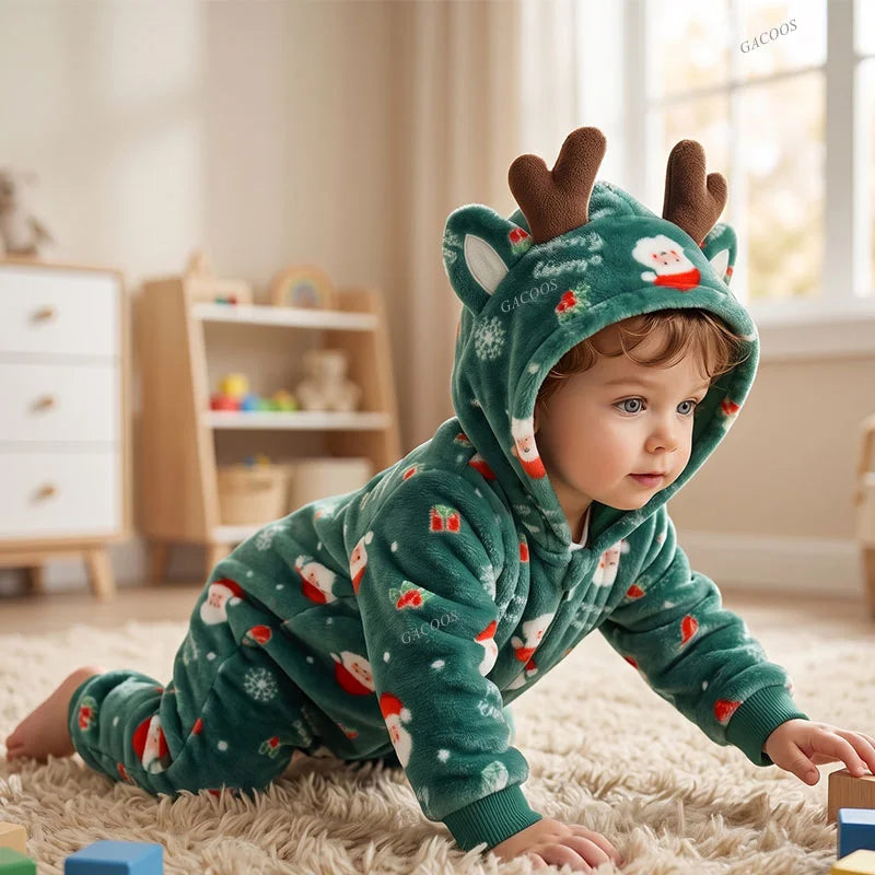 Cartoon Flannel Baby Rompers Unicorn Rabbit Dinosaur Pajamas Cotton Baby Boy Girls Animal Costume Baby Jumpsuit Kigurumi Outfits