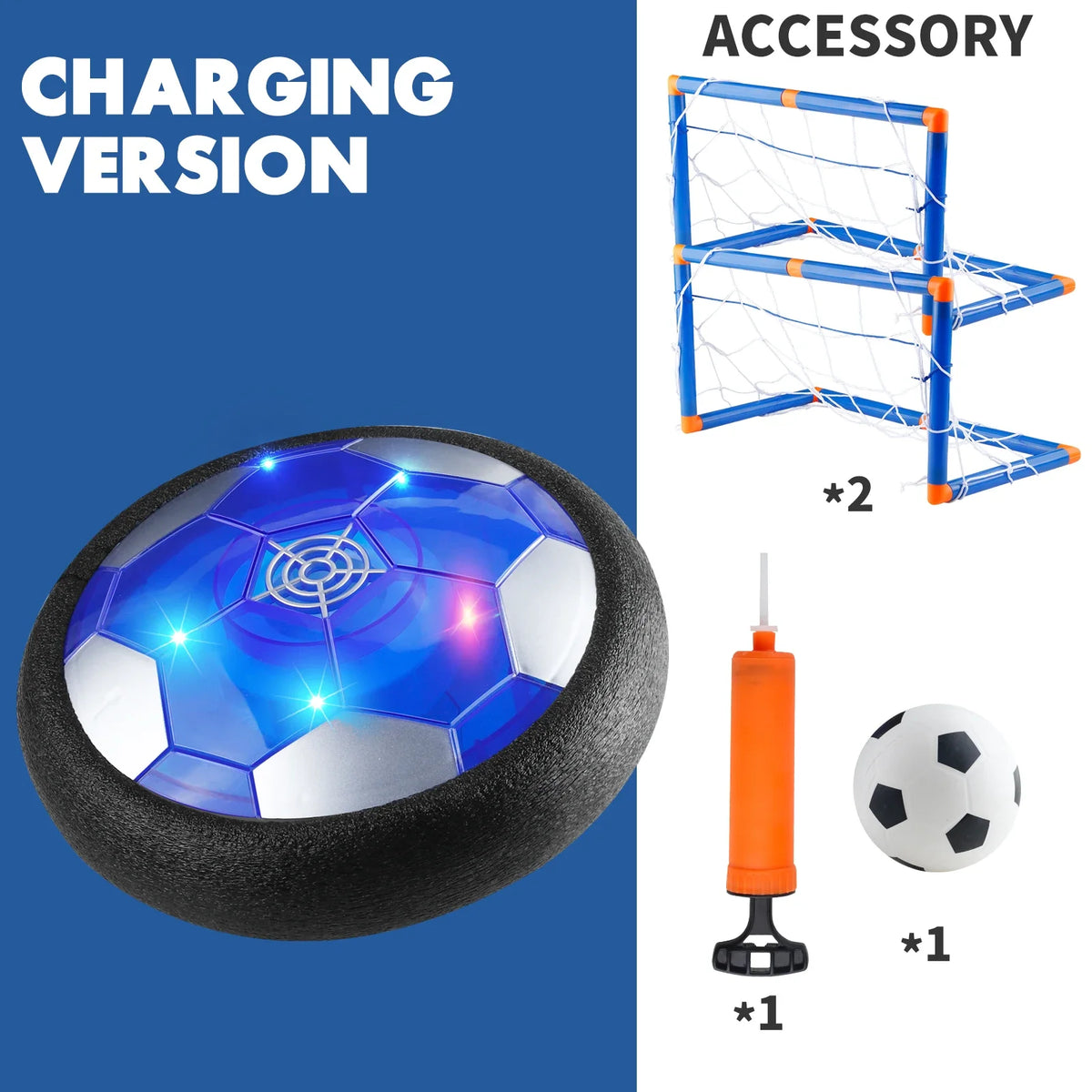 Rechargeable Hover Soccer Ball for Kids - Air Floating Soccer with LED Lights And Foam Bumper Fun Toy for Boys And Girls