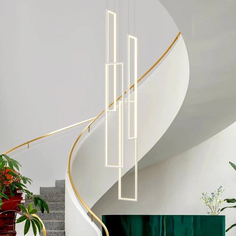 Modern ring stairs led lights pendant light lamps for living room led Chandeliers for dining room hanging light indoor lighting