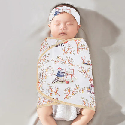 Cotton Baby Swaddle Anti-shock Sleeping Blanket Summer Thin Swaddling Wrap for Newborn Baby Sleeping Bag Bedding Items